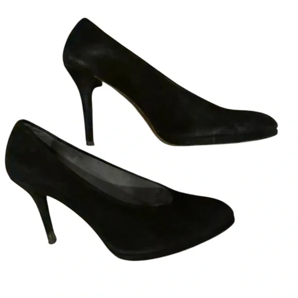 Stuart Weitzman womens Classic Black Heels Pumps Size 8.5 work shoes power shoe - Picture 2 of 10